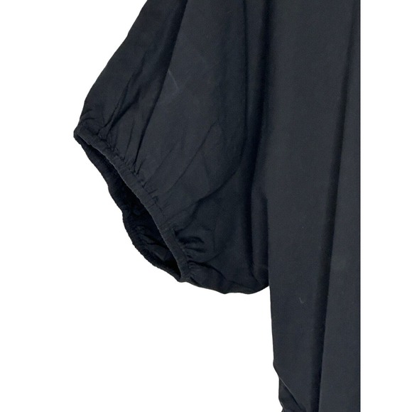 NWT Madewell Women Poplin Puff Sleeve Cutout Crop Top Shirt Medium Cotton Black - Picture 6 of 10